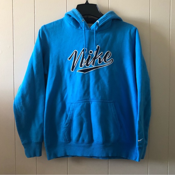 Nike Tops - Blue Nike Embroidered Logo Graphic Hoodie Sweatshirt
